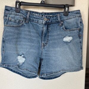 Torrid Distressed Blue Jean Shorts